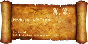 Moduna Múzsa névjegykártya
